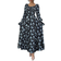 Shein Elegantes Kleid Mit Blumen-Muster - Gerüschtem Kragen
