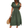 Shein Womens Holiday Leisure Solid Color Cinched Waist Dress