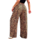 Shein Plus Size Leopard Print Wide Leg Pants - Casual