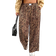 Shein Plus Size Leopard Print Wide Leg Pants - Casual