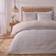 OHS Stripe Embossed And Pillowcase Bedding Set Double Duvet Cover Grey, Natural (198x198cm)