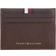 Tommy Hilfiger Premium Leather Credit Card - DARK CHESTNUT