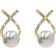 Shein 1pair Crossed Rhinestone & Fake Pearl Stud Earrings
