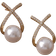 Shein 1pair Crossed Rhinestone & Fake Pearl Stud Earrings