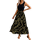 Shein SpringSummer Printed Asymmetrical Hem Knit Leaf Print Tank Dress Midi Length