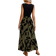 Shein SpringSummer Printed Asymmetrical Hem Knit Leaf Print Tank Dress Midi Length