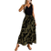 Shein SpringSummer Printed Asymmetrical Hem Knit Leaf Print Tank Dress Midi Length