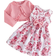 Shein Volant Jacke und Rosen Muster Set - Herbst