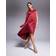 Goddiva Cowl Neck Back Wing Satin High Low Midi Dress - Berry-Red