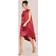 Goddiva Cowl Neck Back Wing Satin High Low Midi Dress - Berry-Red