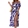 Shein Plants Print Off Shoulder Split Thigh Dress For Summer Vacation