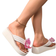 Shein Artificial Flower Decor Flip Flops Round Toe Womens Casual SlipOn Beach Sandals Fashion Breathable Mesh SlipOn Sandals Comfortable Platform Wedge Hee