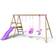 Rebo Wooden Swing Set with Slide Voyager Pink One Size