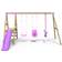 Rebo Wooden Swing Set with Slide Voyager Pink One Size