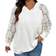 Shein Plus Size Hooded Lace Sweatshirt - White