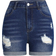 Shein Ripped Hem Stretchy Fitted Denim Shorts For Teen Girl, Summer