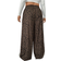 Shein Plus Size Loose Straight Leg Pants - Leopard Print