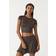 Stradivarius STR Ruched Mini Skirt - Dark Brown