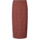 Rabens Saloner Herringbone Long Skirt Luzie Kvinde - Burgundy Combo Maxi
