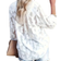 Shein Textured Button Sheer Blouse - Elegant
