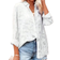 Shein Textured Button Sheer Blouse - Elegant