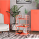 Novogratz Metall Rullande Vagn Orange Cache Röd Rullbord 29x43cm