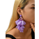 Shein 1pair Long Purple Tassel & Flower Pendant Earrings, Perfect For Beach Vacation