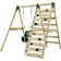 Rebo Glide Wooden Single Swing Set with Climbing Wall and Swing Seat Lavender