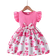Shein Girls Summer Ruffled Sleeves BowTie Rose Flower Print Casual Dress