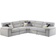 Oak Furnitureland Silver Fabric Modular 5 Seat Morgan Sectional Sofa 298cm 5 Seater