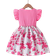 Shein Girls Summer Ruffled Sleeves BowTie Rose Flower Print Casual Dress
