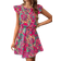 Shein Floral Print Ruffle Trim Dress