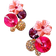 Shein pair Cats Eye Stone Crystal Flower Stud Earrings