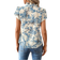 Shein Women's Fresh Ditsy Floral Short Sleeve Shirt With Ruffle Hem And Tie Knot, Summer