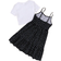 Shein Tween Girl Casual Knit Short Sleeve Top And Floral Cami Dress Set For Outings And Summer