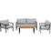 SunLife Tokyo Svart Grå Teak 4 Delar Loungeset, 1 Bord inkl. 2 Stolar & 1 Soffor