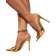 Shein Women's Fashionable Pointed Toe Slip-On Pu Press Patterned Metallic High Heel Sandals With Heels For Going Out, Parties And Banquets