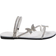 Shein Multicolor Rhinestone Bow Decorated Slip-On Sandals With Multiple Straps And Two-Way Wear Option For Women, Summer/Autumn, French Style, Silver