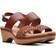 Clarks Seannah Step Woven Strap Clog-Style Platform Sandals Tan Combi