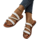 Shein New Sweet Roman Style Pearl Beaded White Flat Beach Sandals