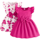 Shein pcsSet Toddler Girls Cute Ruffled Sleeve Round Neck Butterfly Print Dress Summer