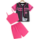 Shein Young Girl Striped Letter Print Shirt and Shorts Set