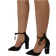 Shein Women Black Tie Front Chunky Ankle Strap Pumps, Elegant Point Toe High Heel Pumps
