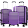 Kono Kono ABS Sculpted Horizontal Design Suitcase Set Purple