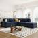 Abrihome L-shaped Padded Modular with the Armrests Sofa 90.6" 6 Seater