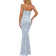 Shein Tie Shoulder Fishtail Hem Maxi Dress - Floral Print