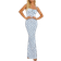 Shein Tie Shoulder Fishtail Hem Maxi Dress - Floral Print