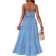 Shein Plus Tie Backless Ruffle Hem Cami Dress For Summer