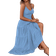 Shein Plus Tie Backless Ruffle Hem Cami Dress For Summer