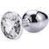 Sunfo Metal Anal Plug with White Stone Silver